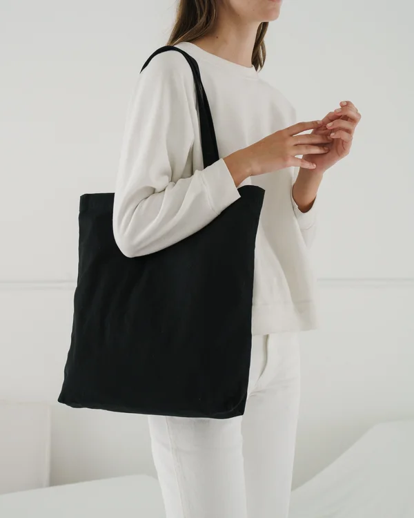 Merch Tote - Black, 15" x 11.75" x 3" - Material: canvas