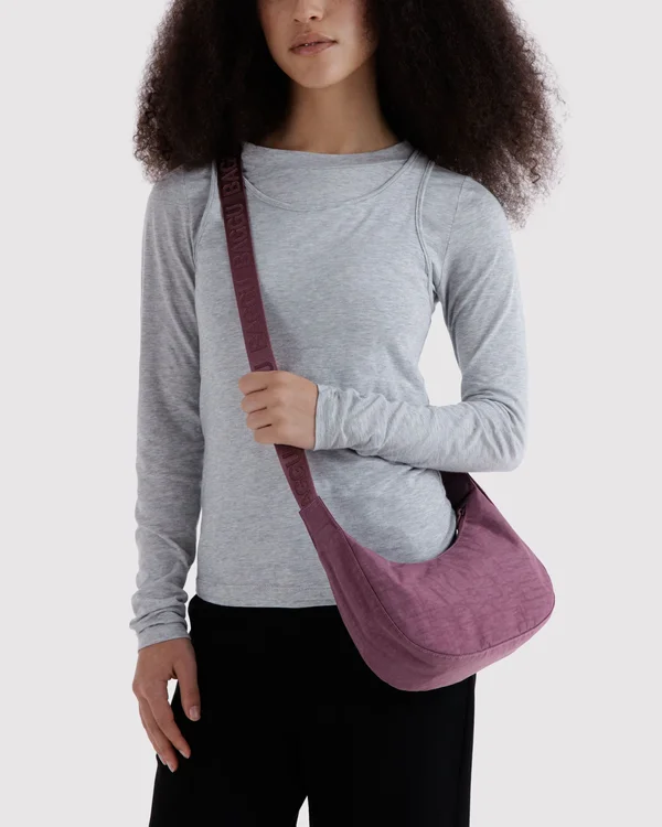 Small Nylon Crescent Bag - Wild Plum - Material: heavyweight-nylon