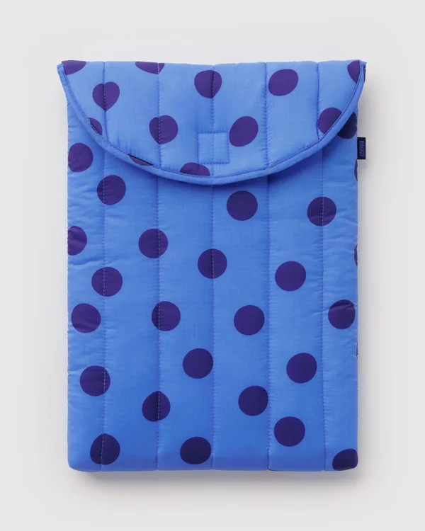 Puffy Laptop Sleeve 16" - Blue Polka Dot - Material: ripstop-nylon