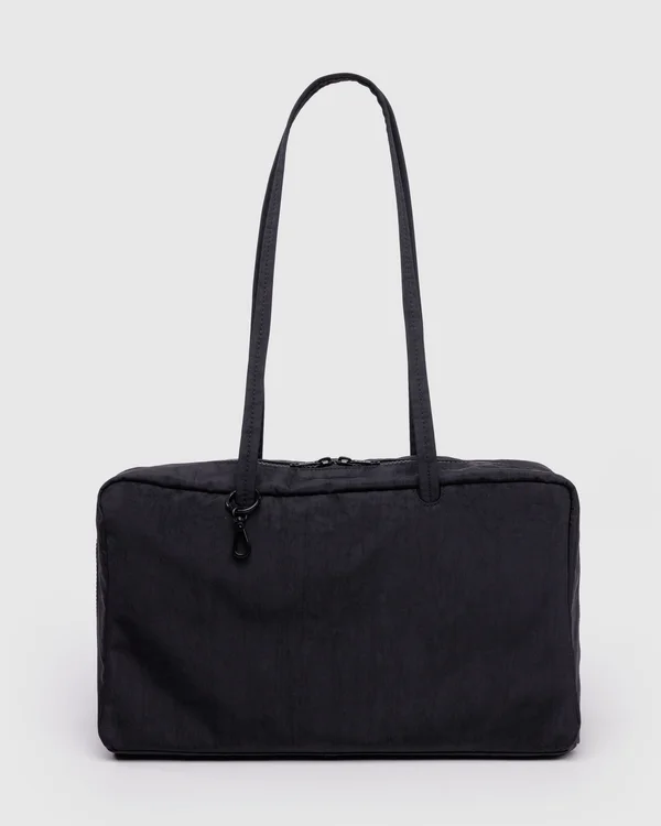 Medium Nylon Bowler Bag - Black - Material: heavyweight-nylon