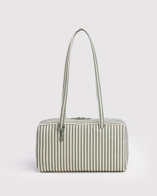 Nylon Bowler Bag - Sage Stripe - Size: OS