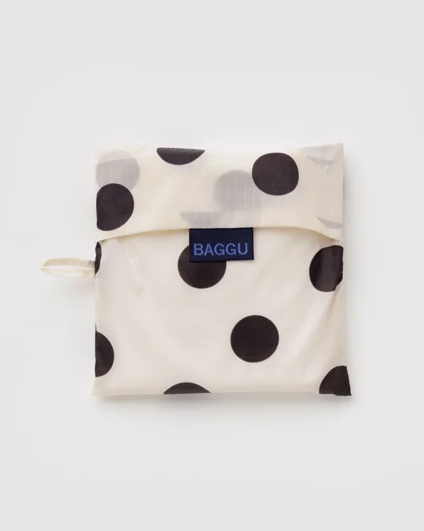 Big Baggu - Cream and Black Polka Dot - Size: OS