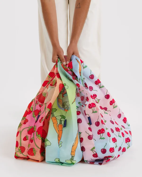 Standard Baggu Set of 3 - Carrots & Berries - Material: ripstop-polyester