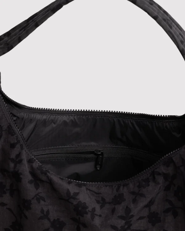 Nylon Shoulder Bag - Charcoal Ditsy Floral - Material: heavyweight-nylon