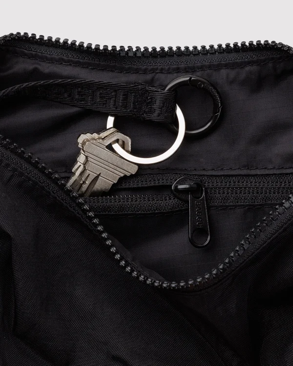 Small Nylon Crescent Bag - Black