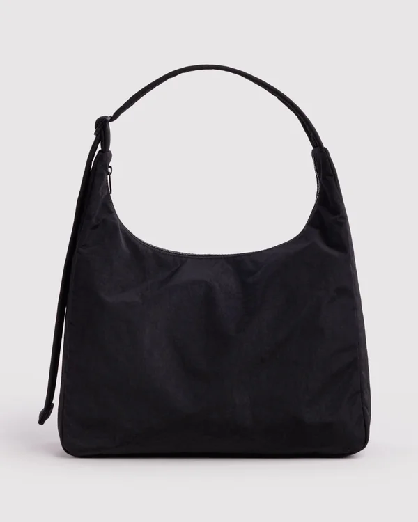 Nylon Shoulder Bag - Black - Size: OS