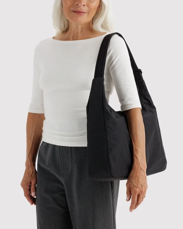 Nylon Shoulder Bag - Black - Size: OS